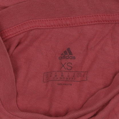 Adidas Girls Pink XS Short Sleeve Crew Neck Cotton T-Shirt