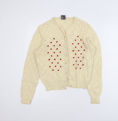 Giesswein Women's Ivory Wool Cardigan Size 16 Classic Knit