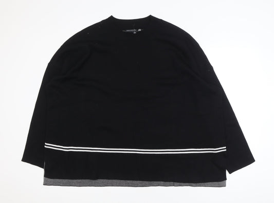 Nina Leonard Women's Black 4XL Crew Neck Long Sleeve Pullover Jumper
