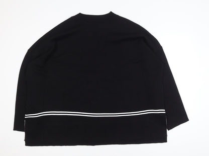 Nina Leonard Women's Black 4XL Crew Neck Long Sleeve Pullover Jumper