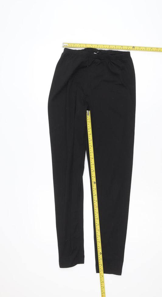SHEIN Women Black M Ankle Leggings 90% Polyester Stretch