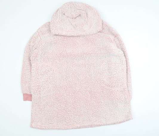 Primark Womens Pink Fleece Hooded Nightshirt XS Winter Warm