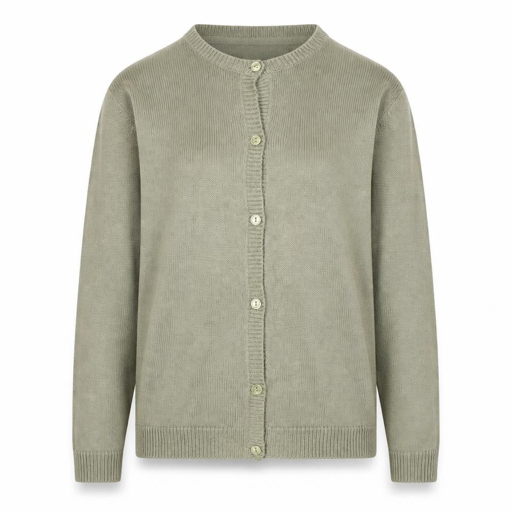 Essentials M Womens Green Cotton Button Cardigan Size M