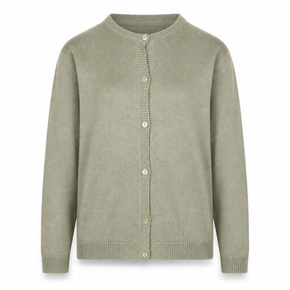Essentials M Womens Green Cotton Button Cardigan Size M