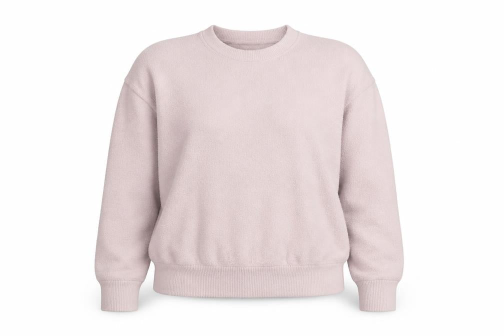 Savida Women Light Pink Pullover Sweater XL Nylon Crew Neck