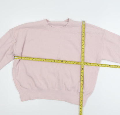 Savida Women Light Pink Pullover Sweater XL Nylon Crew Neck