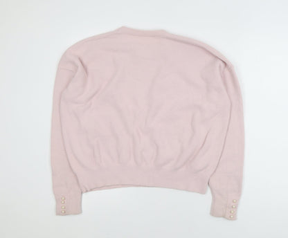 Savida Women Light Pink Pullover Sweater XL Nylon Crew Neck