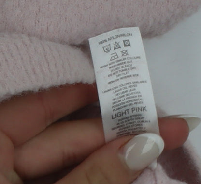 Savida Women Light Pink Pullover Sweater XL Nylon Crew Neck