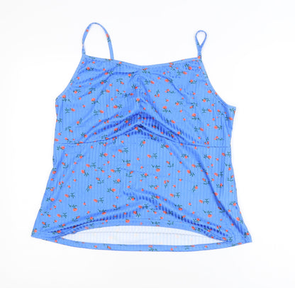 SHEIN Curve Blue Floral Cami Pyjama Top Women’s Plus 2XL