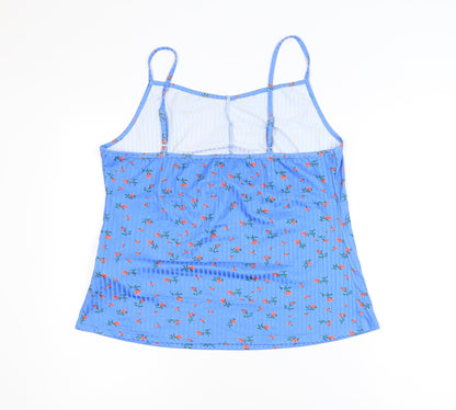 SHEIN Curve Blue Floral Cami Pyjama Top Women’s Plus 2XL