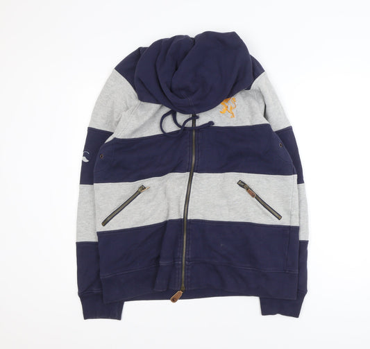 Canterbury Men’s Blue Grey Hooded Full Zip Rugby Jacket L
