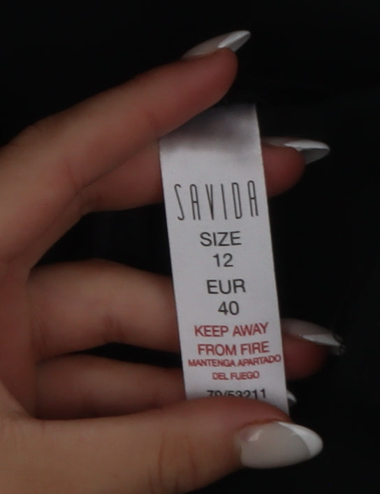 Savida Women’s Black Slim Trousers Size 12 Stretch Ponte Workwear