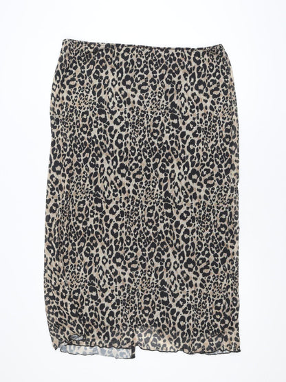 Primark Women Brown Leopard Print Midi Pencil Skirt XL