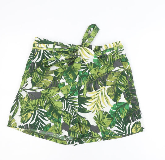 Guess Women’s Multicoloured Tropical Paperbag Shorts Size M