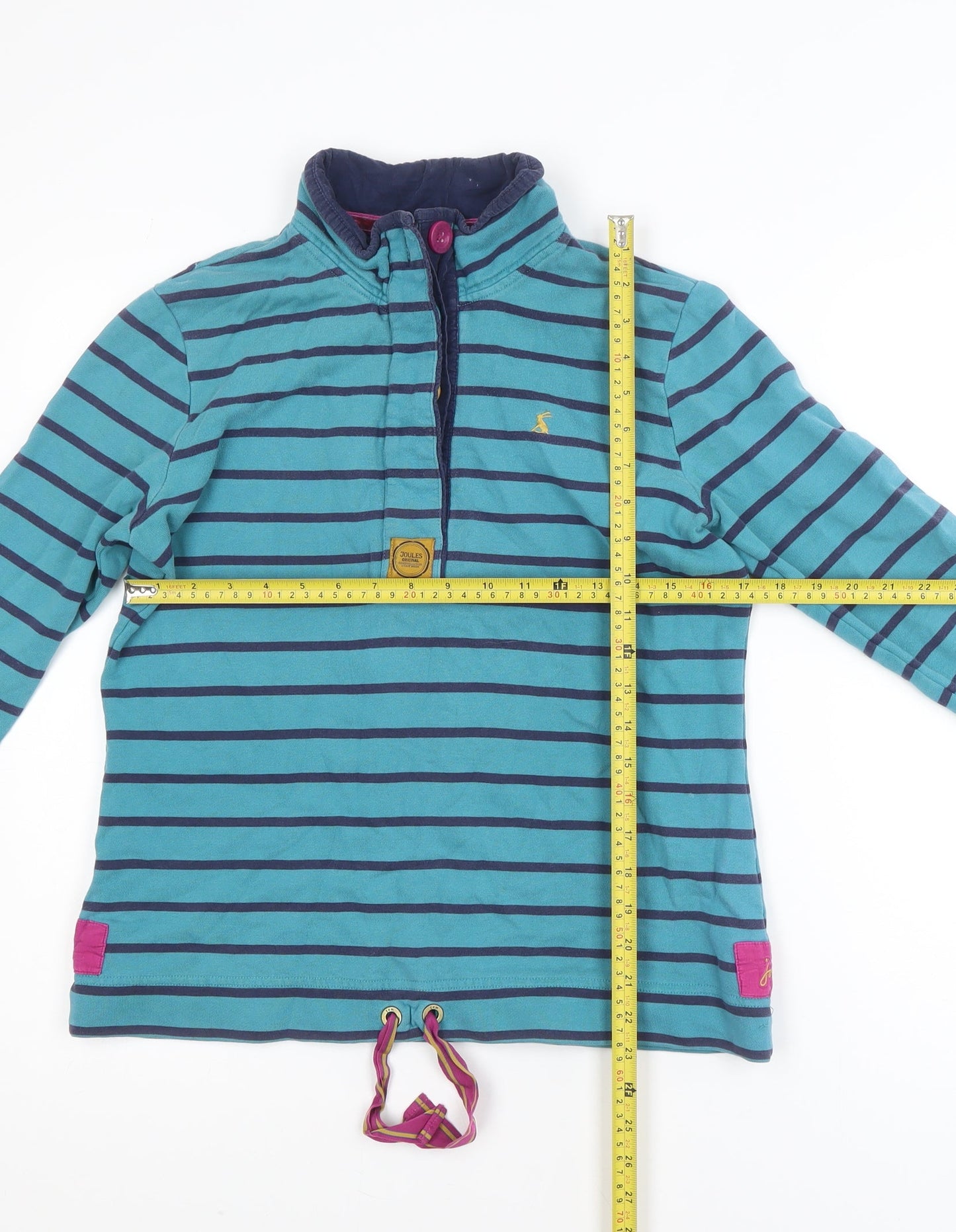 Joules Women’s Blue Striped Long Sleeve Cotton Tunic Top Size 12