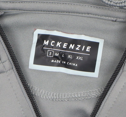McKenzie Men's Grey 1/4 Zip Hoodie Pullover Size S Polyester Blend