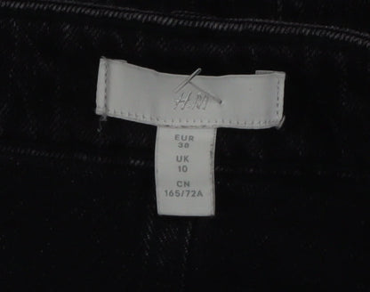 H&M Womens Black High Rise Straight Jeans Size 10
