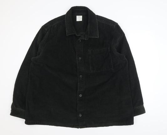 Marks and Spencer Men's Black Corduroy Overshirt Jacket 3XL