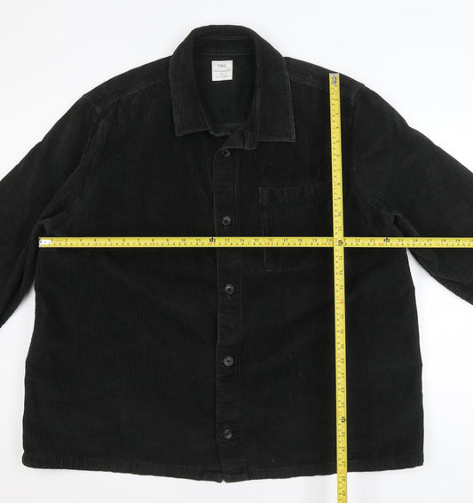 Marks and Spencer Men's Black Corduroy Overshirt Jacket 3XL