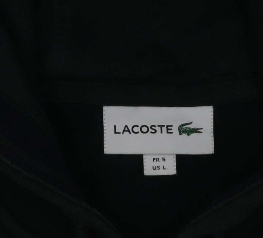 Lacoste Men's Green Full Zip Hoodie Size L Logo Cotton Blend