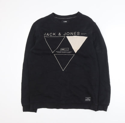 Jack & Jones Men's Black M Pullover Graphic Sweatshirt