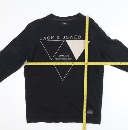 Jack & Jones Men's Black M Pullover Graphic Sweatshirt