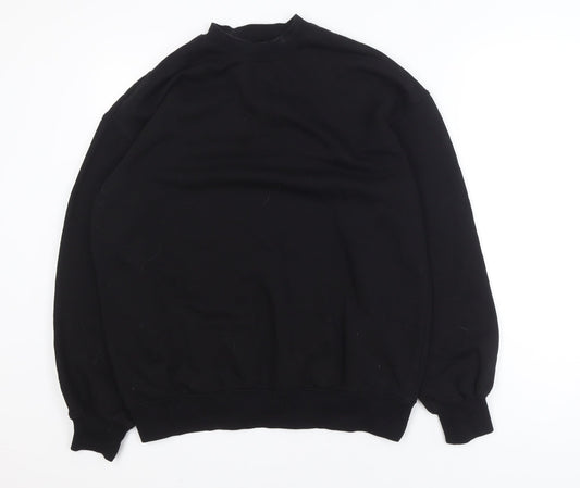 H&M Divided Women’s Black Pullover Sweatshirt Size S Cotton Blend