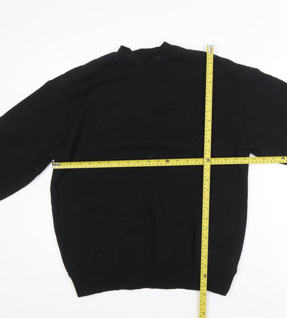 H&M Divided Women’s Black Pullover Sweatshirt Size S Cotton Blend