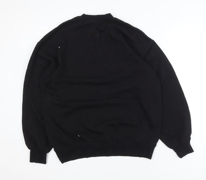 H&M Divided Women’s Black Pullover Sweatshirt Size S Cotton Blend