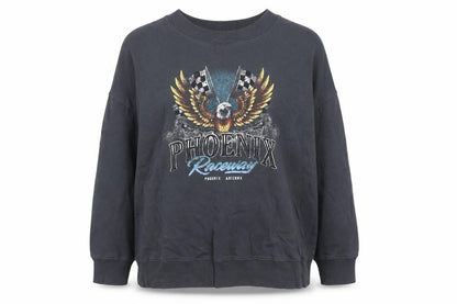 Anko Women's Black Phoenix Raceway Graphic Pullover Sweatshirt Size 16