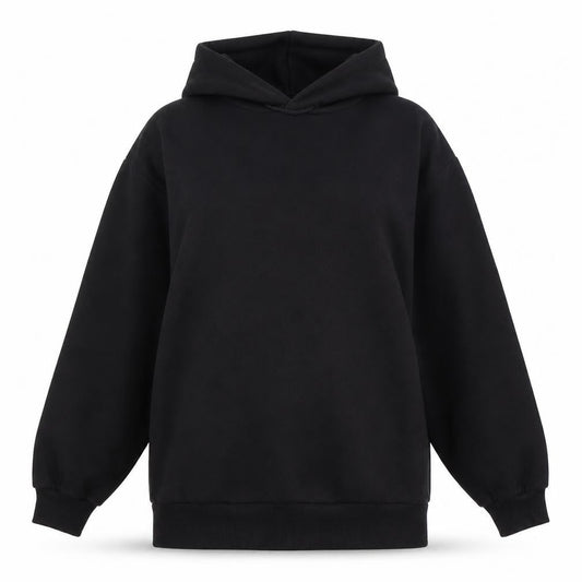 Collusion Women Black Pullover Hoodie UK 10 Polyester Cotton Blend