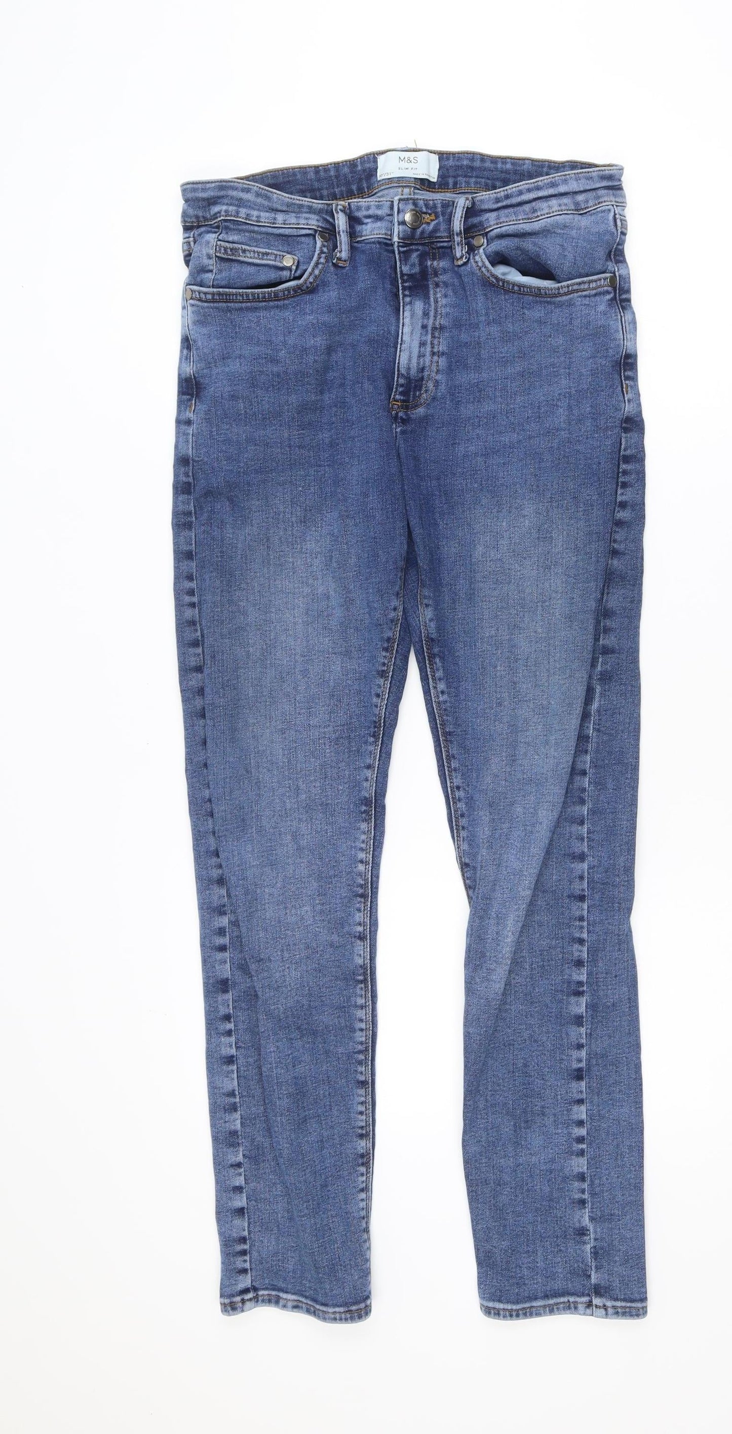 Marks and Spencer Women's Blue Skinny Jeans Size 12 30in Waist 31in Leg