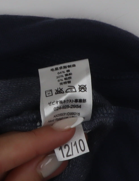 Next Men's Blue Striped Cotton Blend Pullover Jumper Medium