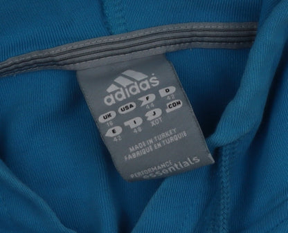 Adidas Men's Blue Essentials Full Zip Track Hoodie Jacket L