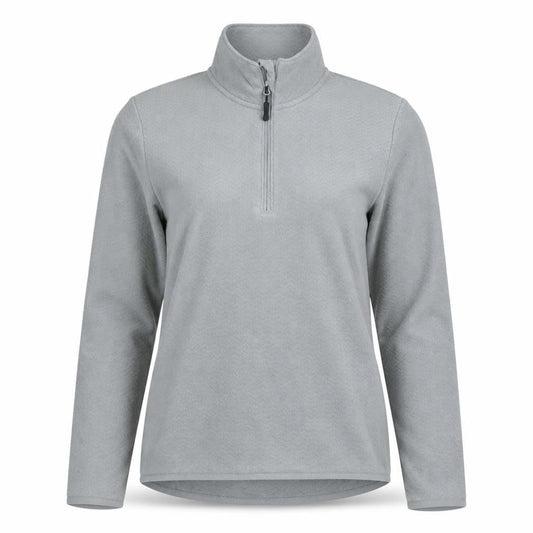 Crane Women Grey 1/4 Zip Fleece Jacket Size 12 Regular Fit