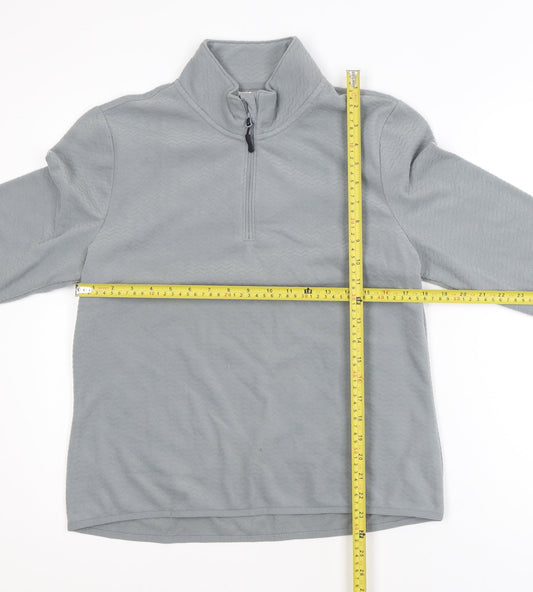 Crane Women Grey 1/4 Zip Fleece Jacket Size 12 Regular Fit