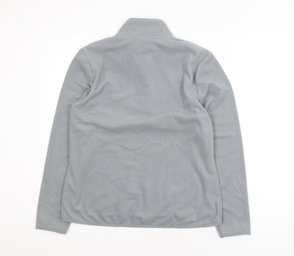 Crane Women Grey 1/4 Zip Fleece Jacket Size 12 Regular Fit