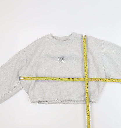 Pink Soda Girls Grey Crew Neck Logo Sweatshirt 13-14 Years