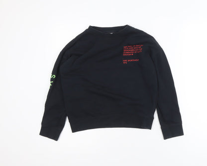 Nike Boys Black Graphic Pullover Sweatshirt Size Small 128-137cm