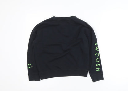Nike Boys Black Graphic Pullover Sweatshirt Size Small 128-137cm