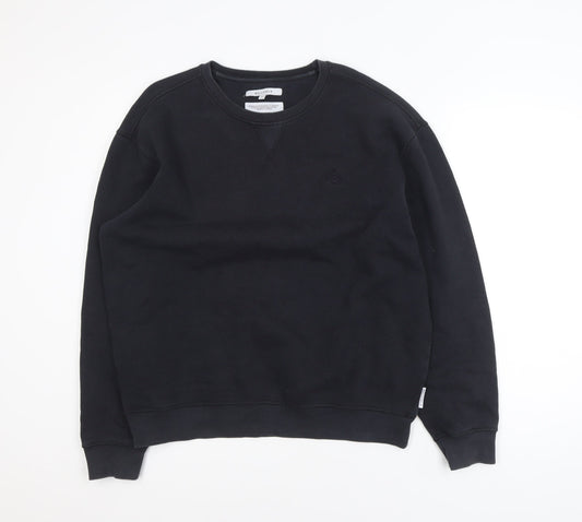Bellfield Men's Black Medium Pullover Sweatshirt Regular Fit