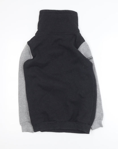 Aeropilote Teens Black Grey High Neck Pullover Sweatshirt 14 Plus