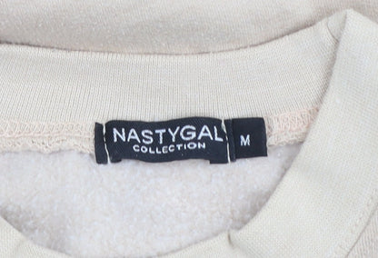 Nasty Gal Womens Beige Portland Graphic Pullover Sweatshirt M