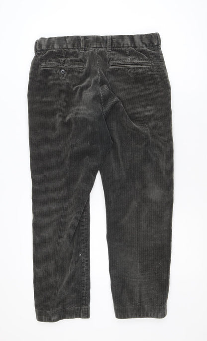 Marks and Spencer Men's Grey Corduroy Regular Fit Trousers 32W 29L
