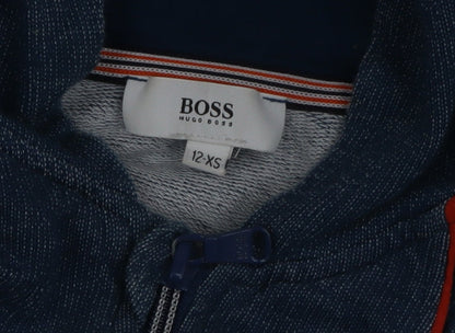 Hugo Boss Men’s Blue Full Zip Hoodie XS Lightweight Cotton