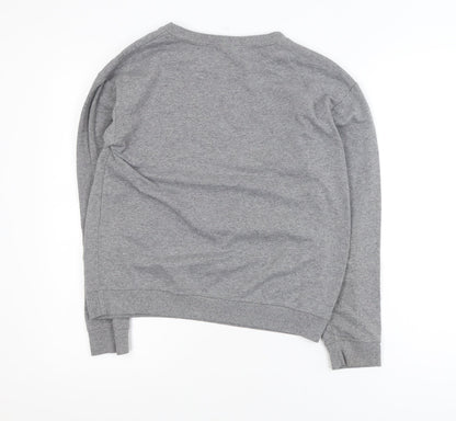 Noco 51 Women Grey L Pullover Sweatshirt Graphic Cotton Blend