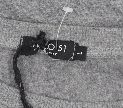 Noco 51 Women Grey L Pullover Sweatshirt Graphic Cotton Blend