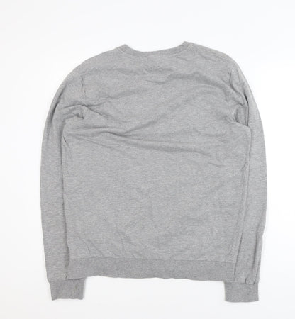 Jack & Jones Men’s Grey L Pullover Sweatshirt Crew Neck Logo