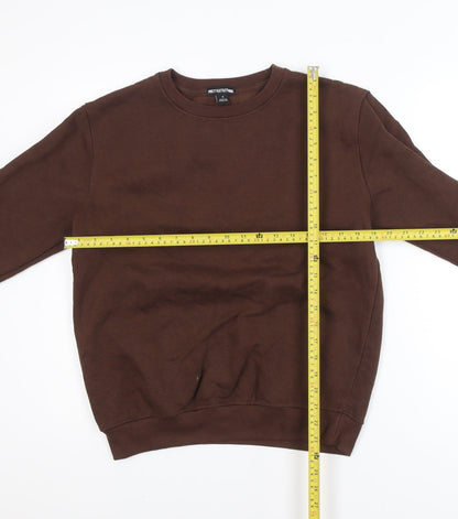PrettyLittleThing Women Brown Crew Neck Pullover Sweatshirt Size S