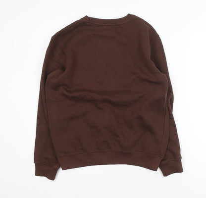 PrettyLittleThing Women Brown Crew Neck Pullover Sweatshirt Size S